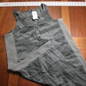 Splendid Sleeveless Camo Ribbed Button Front Dress Size Medium NWT
